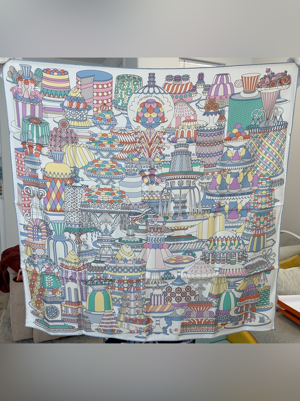 Hong Kong Charity Edition Hermès La Patisserie Francaise Scarf 90